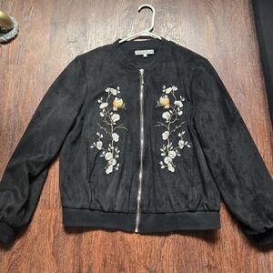 Black Velvet Jacket With Embroidery